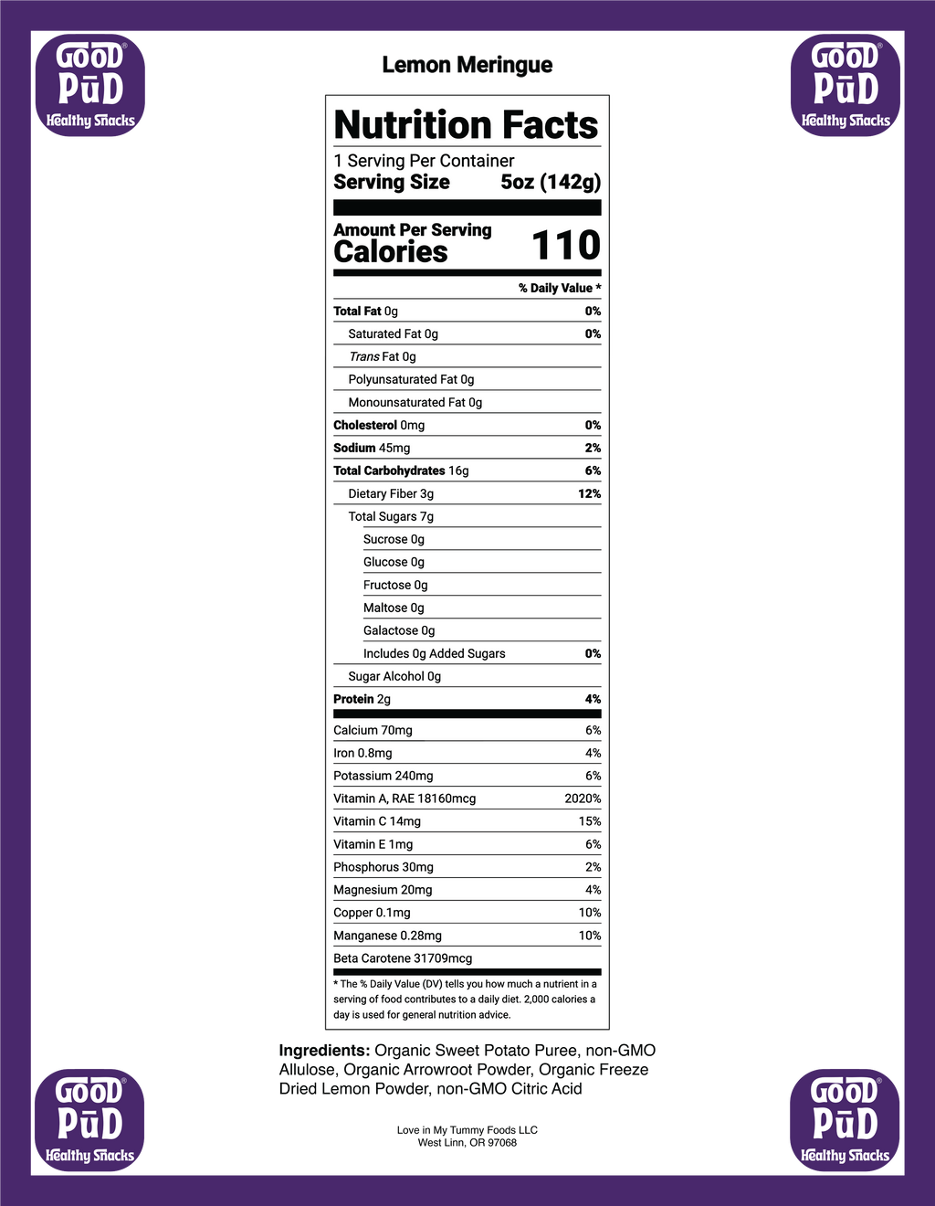 GoodPūD® Lemon Meringue Frozen Pudding